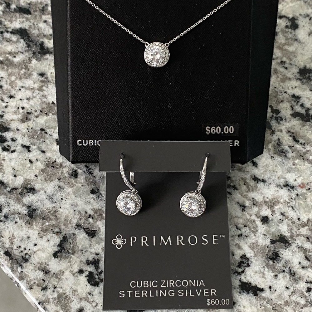 CZ earring and necklace set